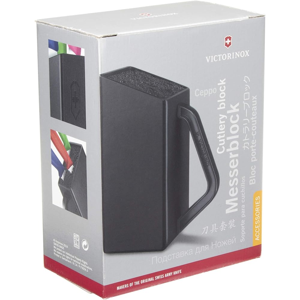 VICTORINOX Cutlery Block Small Black Swiss Classic Knife Holder Knife Storage 7.7031.03