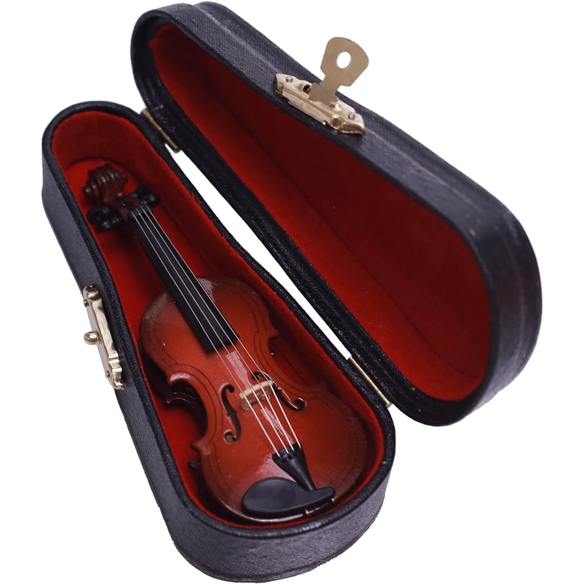 Kutusaky 1:12 Mini Violin Miniature Musical Instrument Small Violin with Stand Bow Case for Dollhouse Decoration