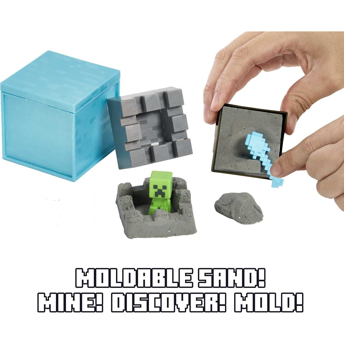 Mattel Minecraft Mini Mining Set Elemental #3 Enhance Creativity with Moldable Sand Environmental Accessories Minifigures Creative Hands-on Biome Building Toys Great Gifts for Fans