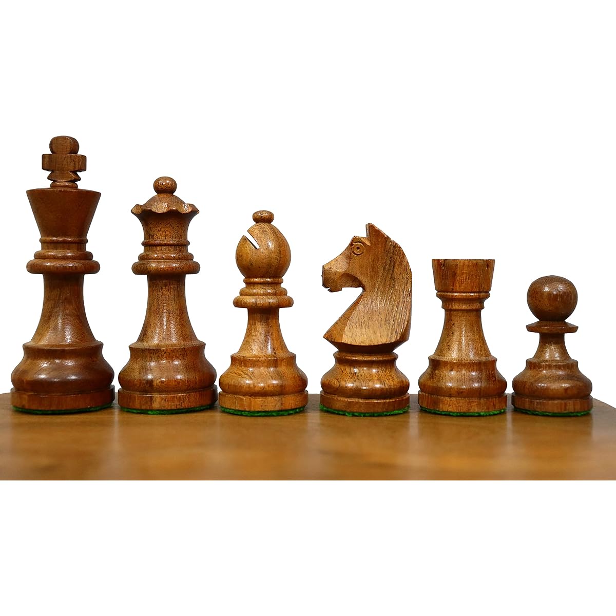 Teutonic Knight Chess Pieces - Handcrafted Wooden Staunton Tournament Chessmen Golden Rosewood Chess Collector's Choice | Queen's Gambit