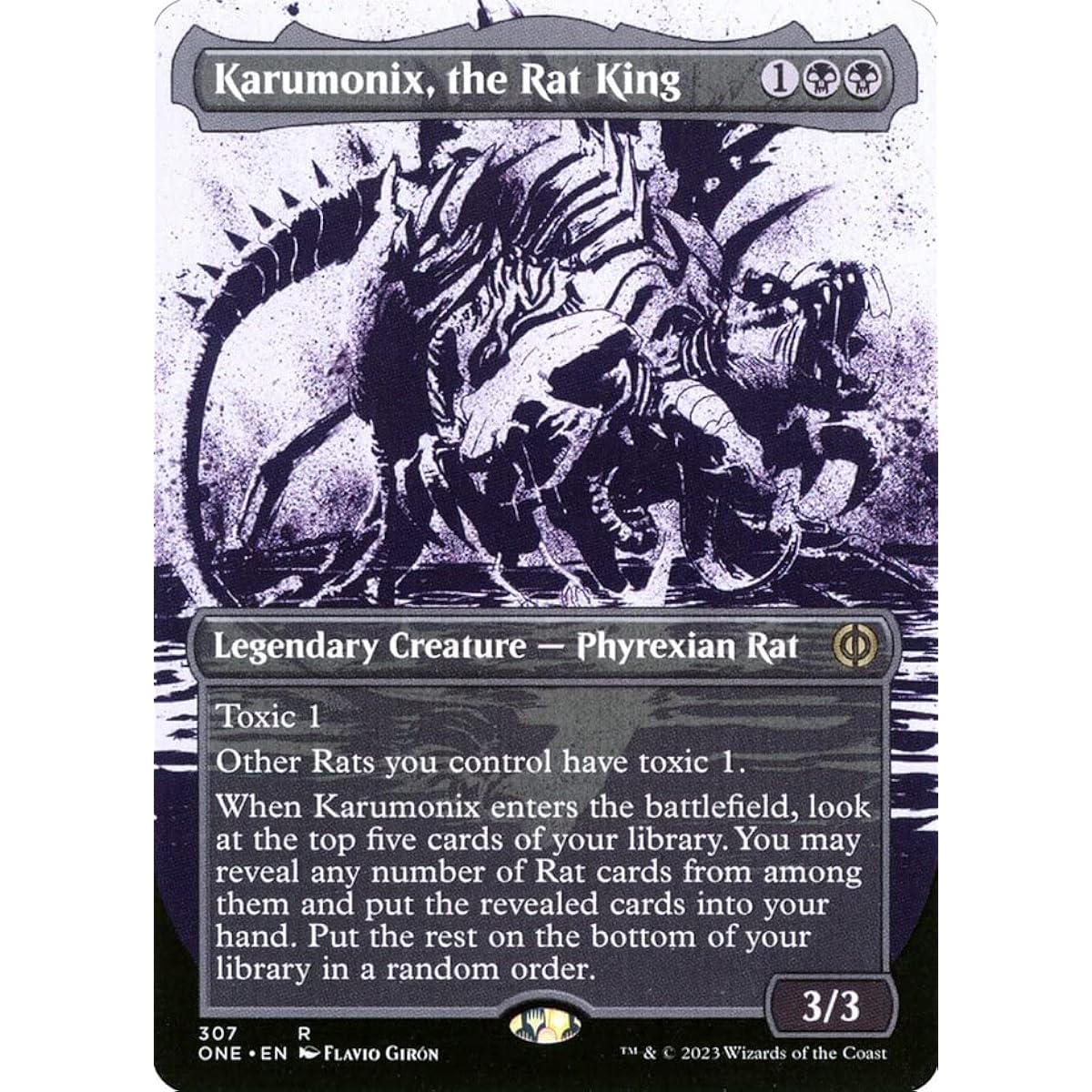 Magic: The Gathering - Rat King Calmonix (307) - Borderless - Phyrexia: All Will Be One