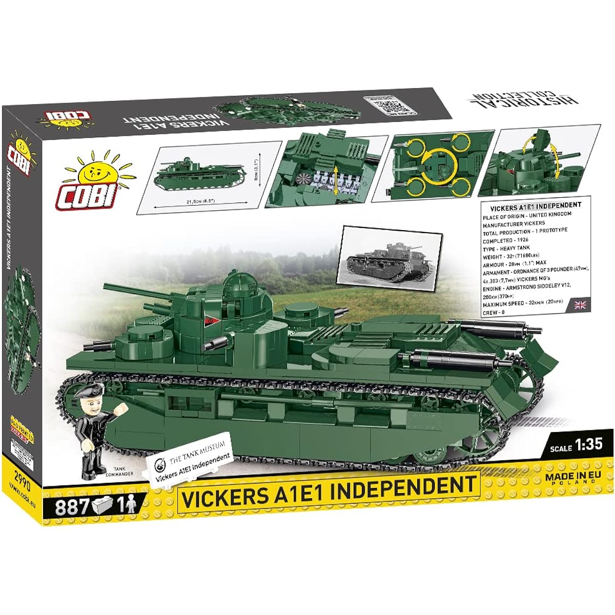 'Cobi Historical Collection #2990 Vickers A1E1 Independent (British Army) 1/35 scale