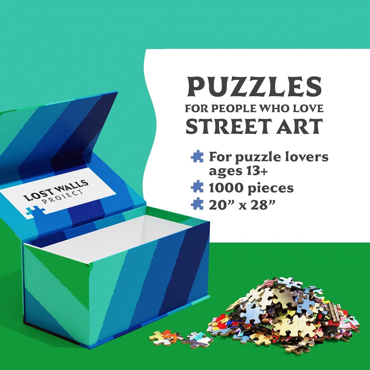 Lost Walls Project (Thank You) Cool Jigsaw Puzzle 1000 Pieces for Adults - 1000 Pieces Featuring Fun Walls from Around the World - Great Puzzle for Families and Teens - 20x29 Inches