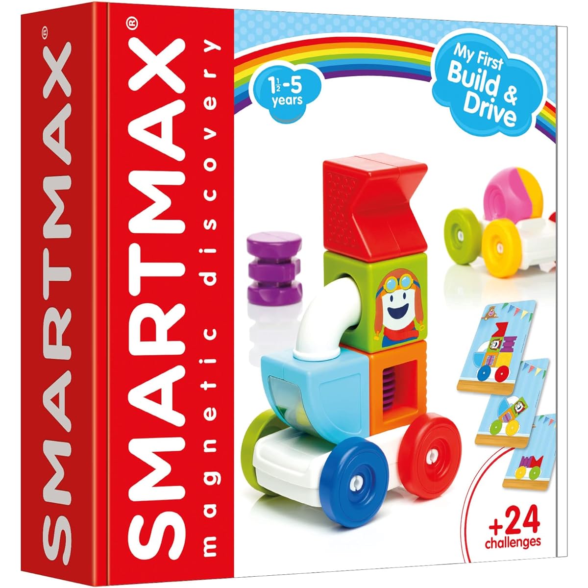 SmartMax My First Build and Drive Magnetic Building Vehicle STEM Playset for Ages 1-5