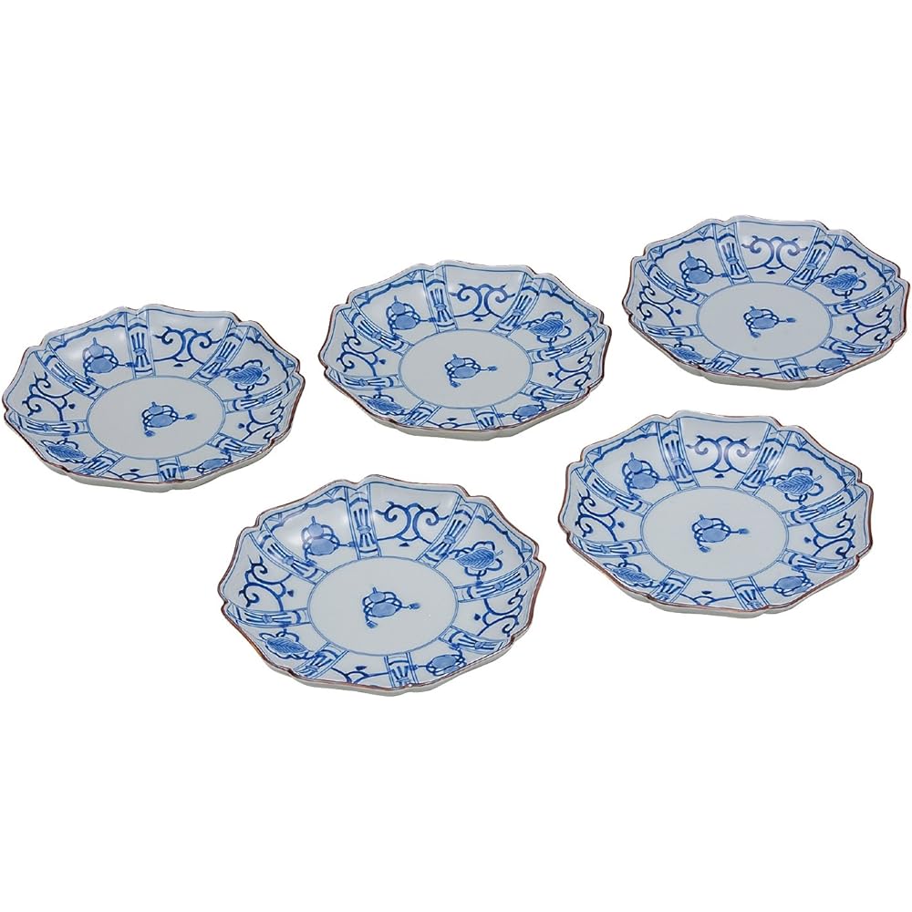 Maruyone Kutani Ware No. 6 Plate Complete with Dyed Treasure K5-158