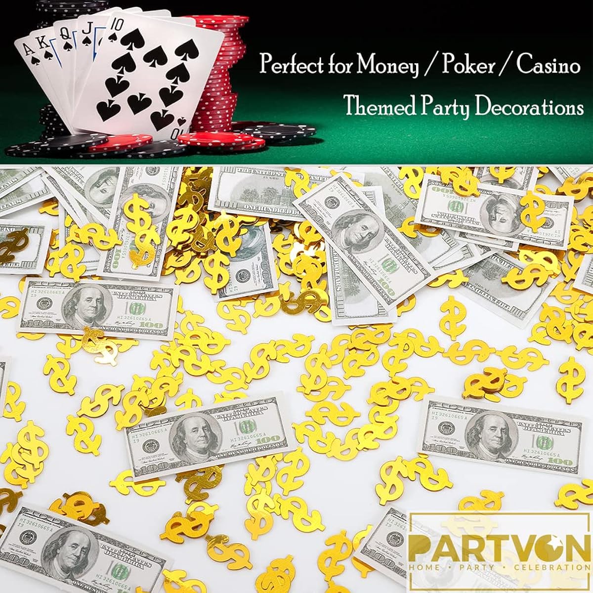 100 Dollar Bills Dollar Bills Confetti Poker Theme Money Theme Birthday Table Decorations Casino Theme Birthday Las Vegas Game Night Retirement Graduation Party Decorations