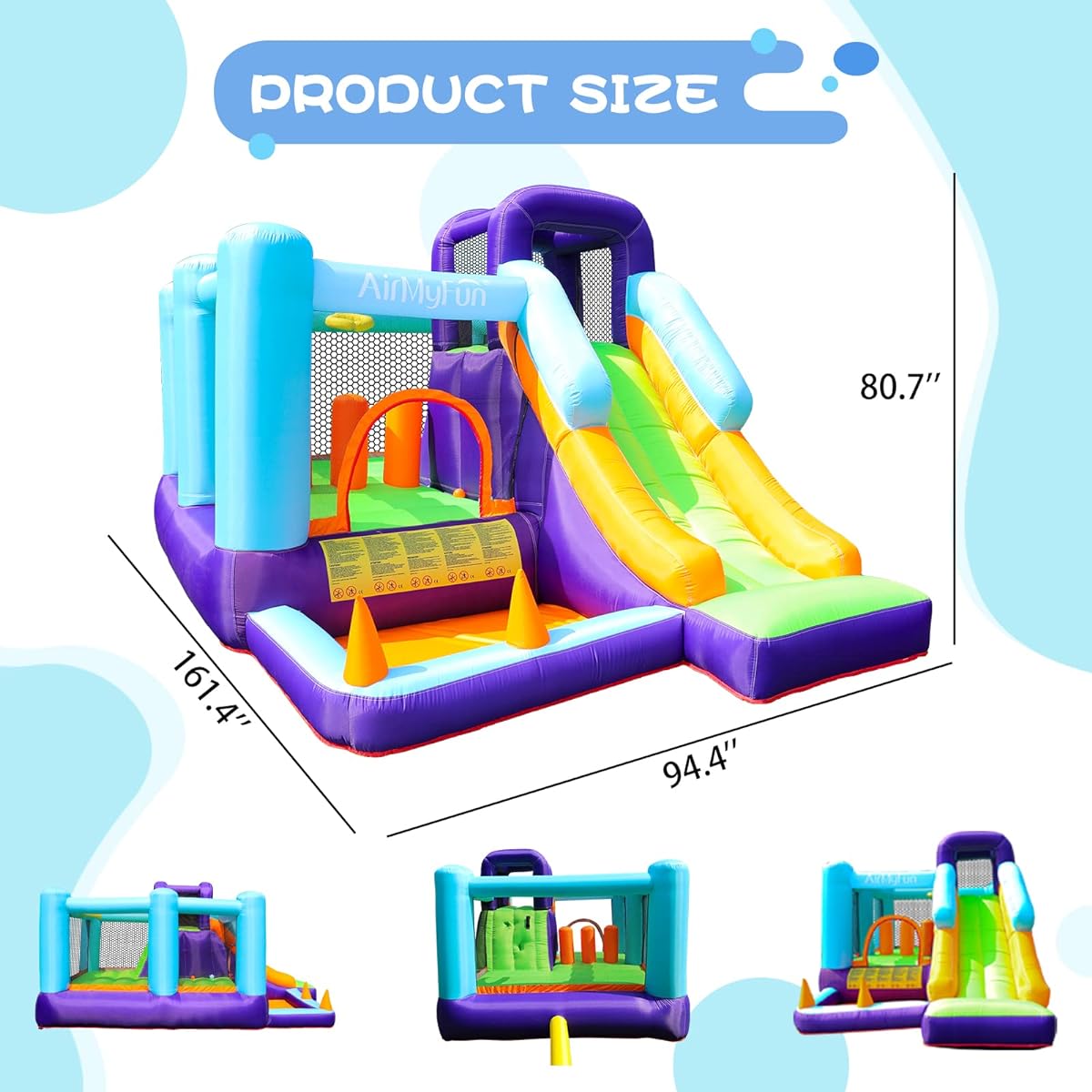 AirMyFun Toddler Bounce House Inflatable Bouncy House for Kids Outdoor & Indoor with Blower for Ages 2-12