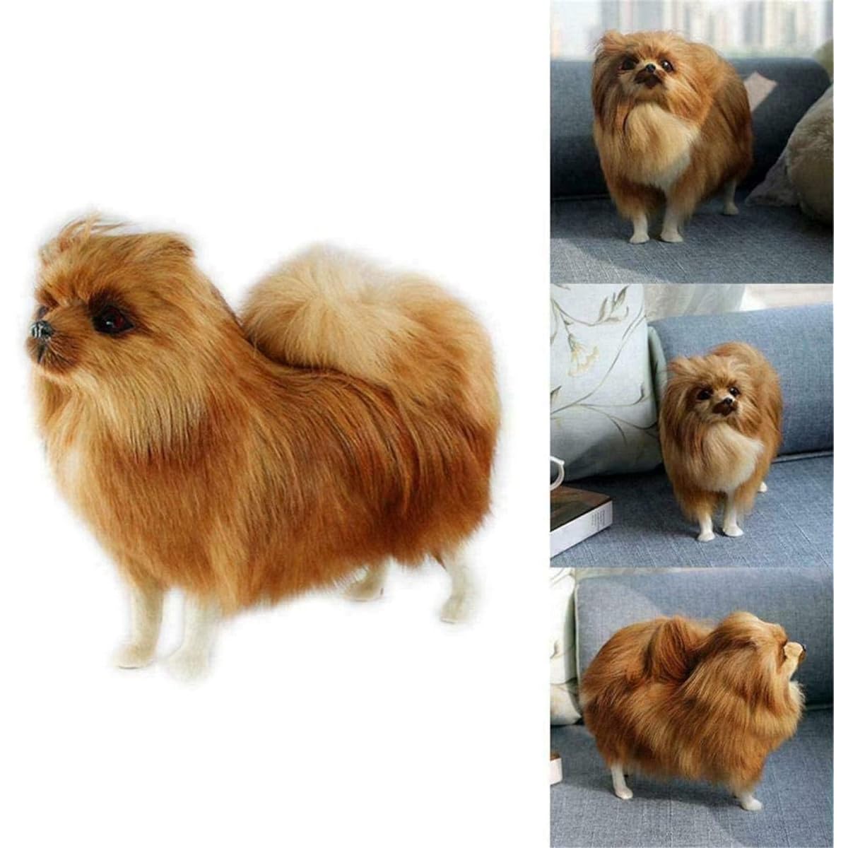 Dog Pomeranian Toy Gift Animal Plush Toy Realistic Animal Model Soft Kids Plush Toy Real Simulation Toy Doll Kids Puppy Toy Toy Gift