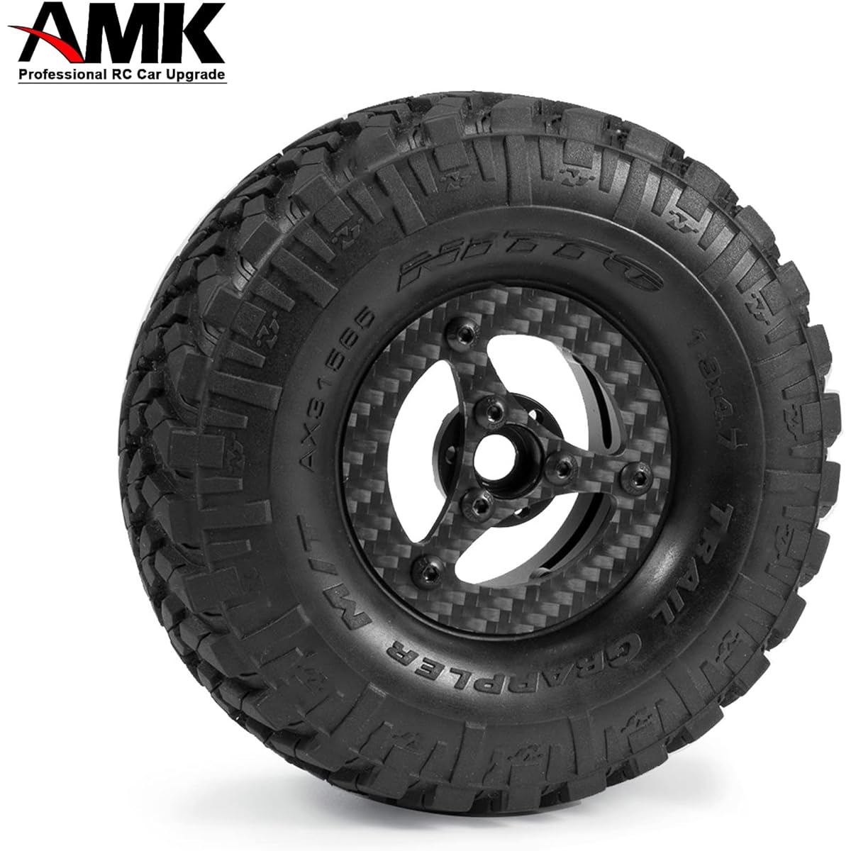 TRX4 1.9 Beadlock Wheels 4pcs Carbon Fiber Wheel Rims for 1/10 RC Crawler Cheetah Rig Capra SCX10 TF2 Element Enduro TRX4 Upgrade (Carbon Fiber 1.9 Beadlock Wheels C)