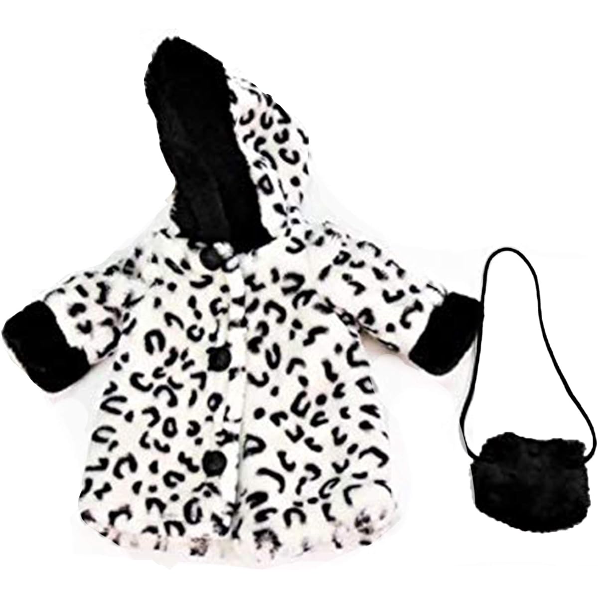 American Fashion World Black & White Coat with Purse Outfit for 18" Doll