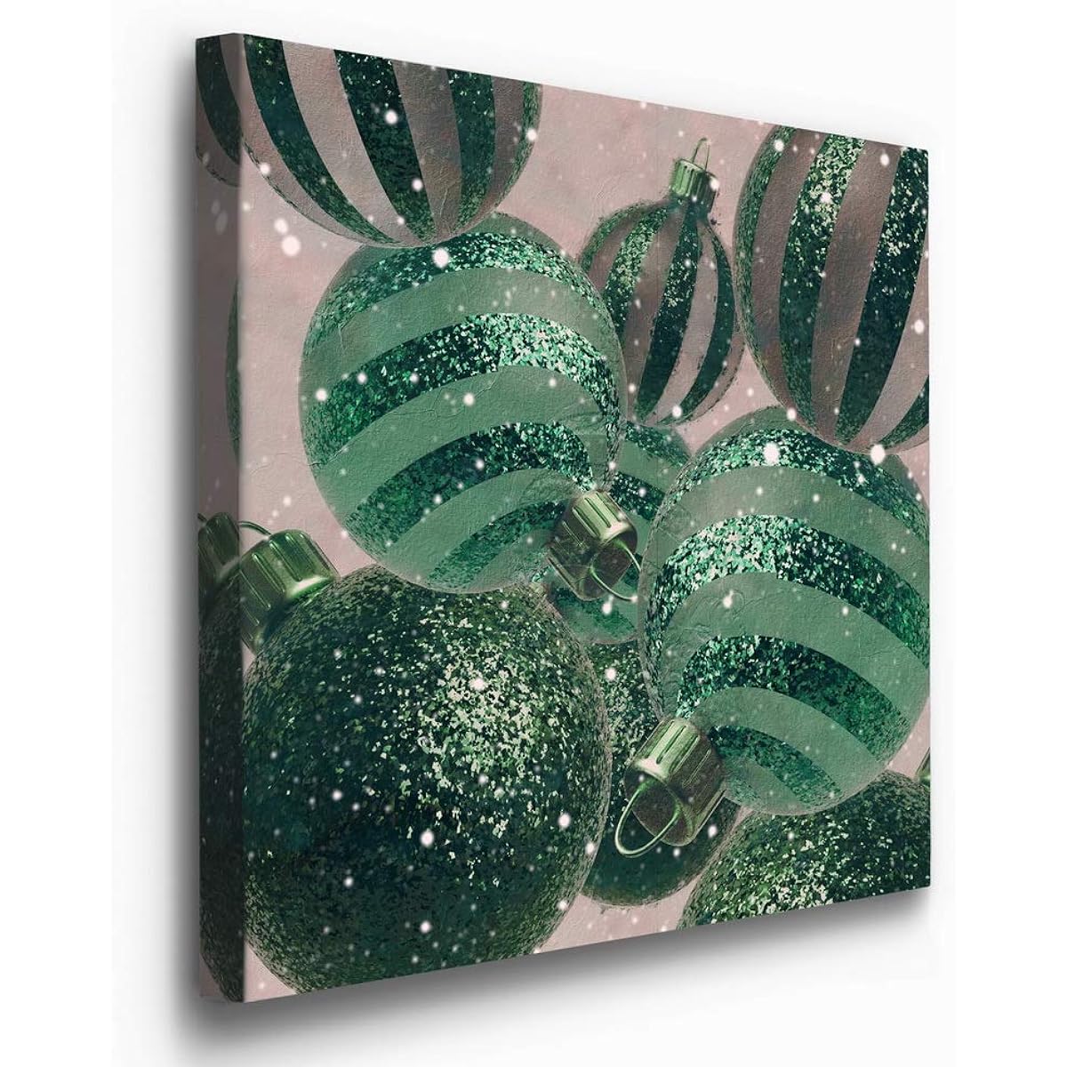 Renditions Gallery Christmas, Canvas Wall Art, Holiday Decor, Santa's Workshop, Elves, North Pole, Jingle Bells, Wreath - Tree Ornament 04-16X16