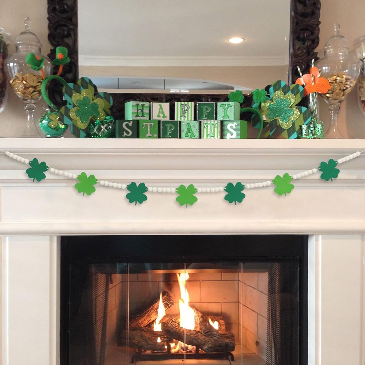 St. Patrick's Day Felt Bead Garland