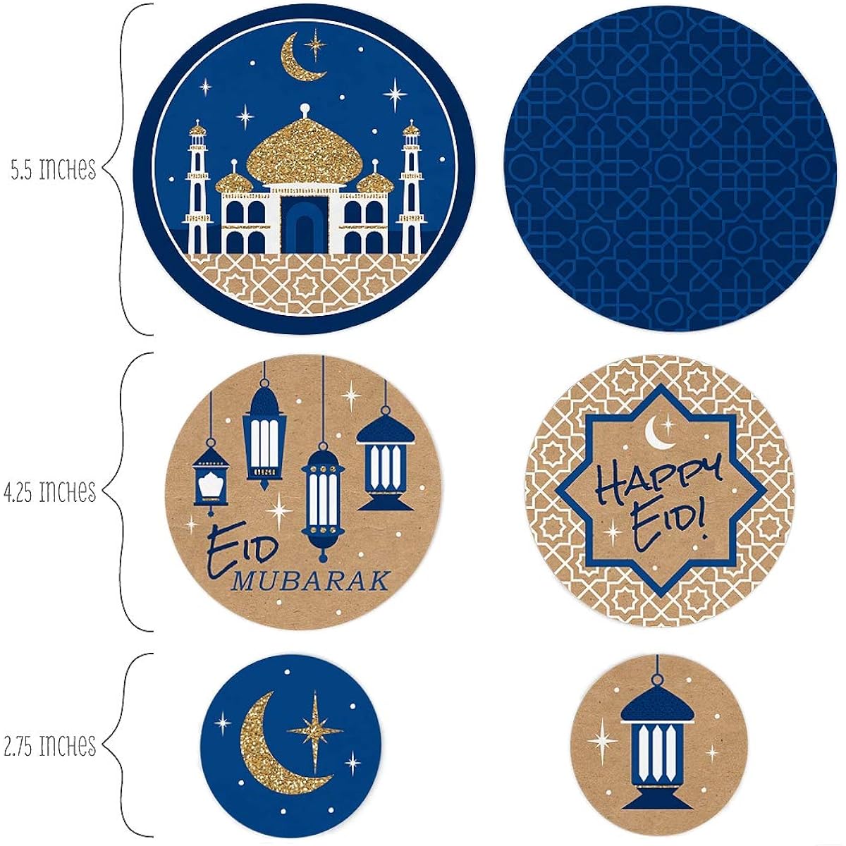 Big Dot of Happiness Ramadan Eid Mubarak Giant Circle Confetti Party Decorations Large Confetti 27 Sheets