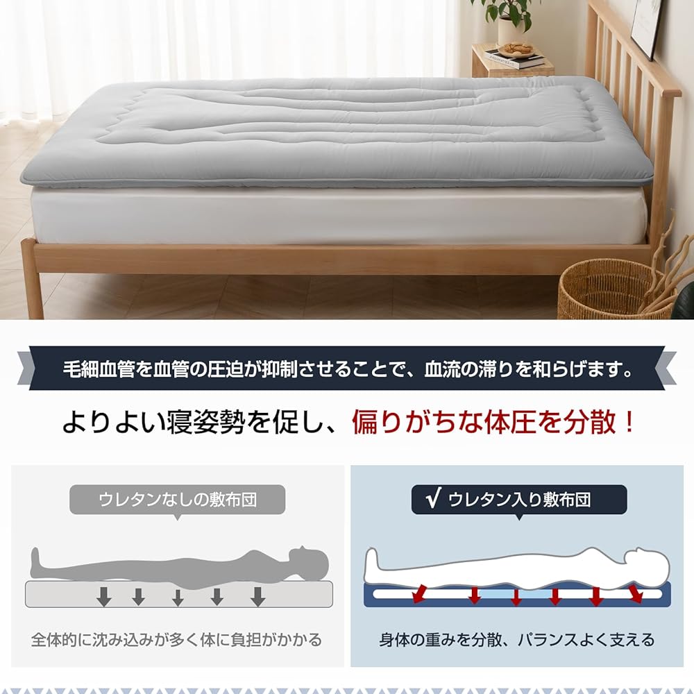 Housecover Futon, Single, Futon, Thick, Extra Thick 8cm, Futon, Voluminous Futon, Urethane Filled, Wrapped Cotton, Elasticity, Peach Skin Processing, Antibacterial, Odor Resistant, Dust Mite Resistant, Soft to the Touch, Three Layer Structure, Dust Resis