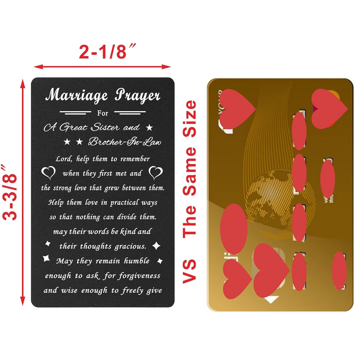 ENGZHI Sister and Brother in Law Anniversary Cards - Wedding Prayer: Lord Loves Them - Newlyweds Wedding Engagement Gifts Keepsake, Metal Wallet Card