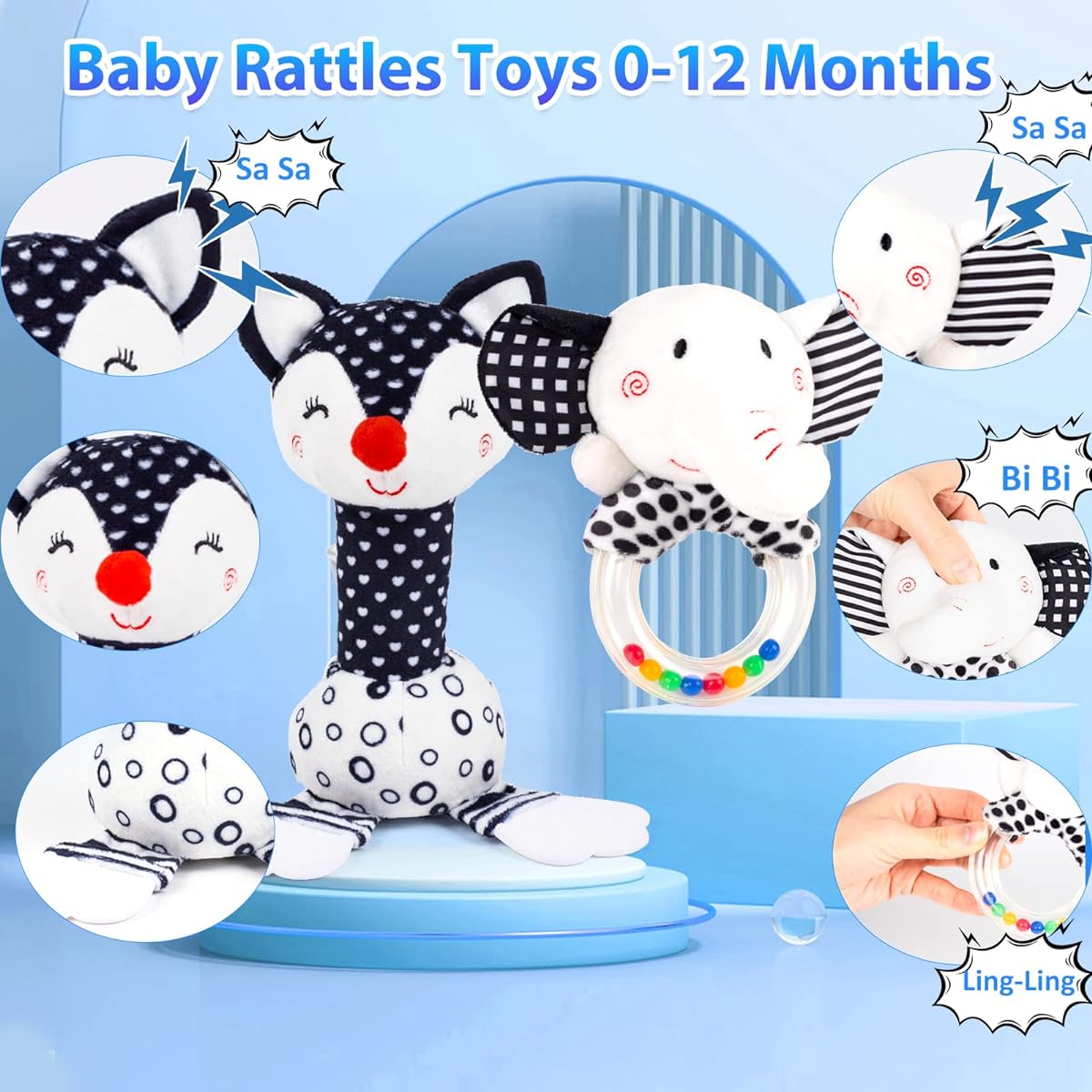 Baby rattles 0-6 months Newborn toys 0-3 months Baby rattles
