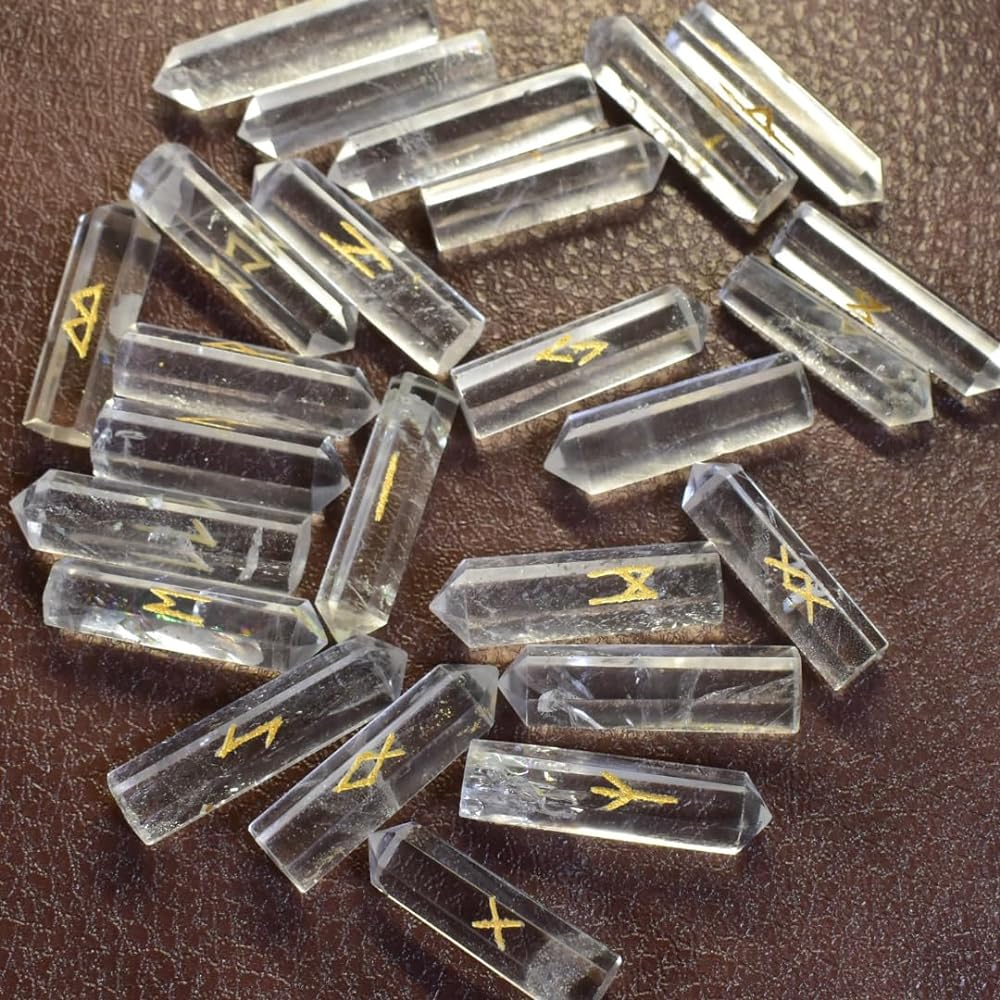 Sedona's Magic Rune Fortune Telling Set (Himalayan Crystal Point with Rune Engraving) Original Japanese Instruction Manual