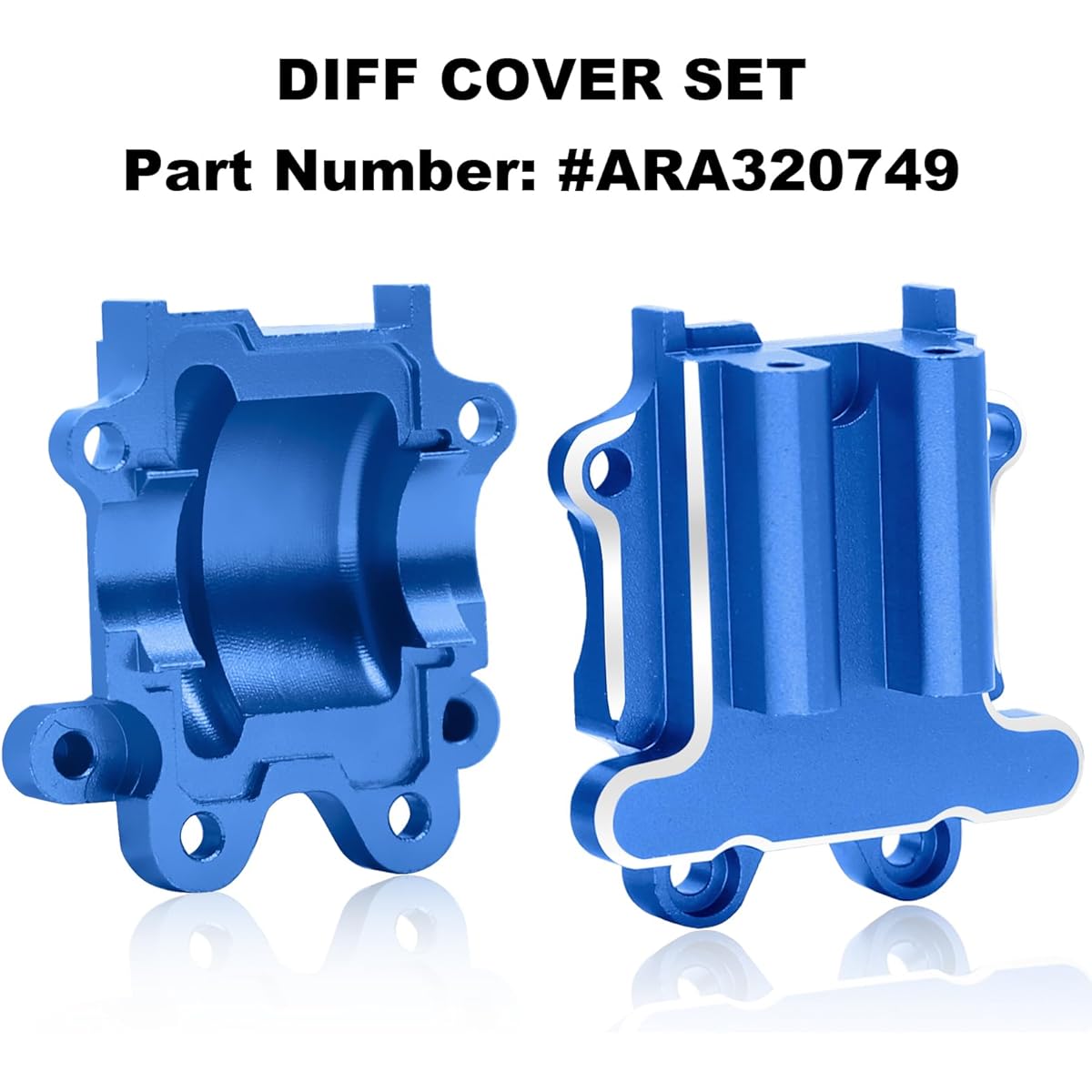 ESILUN Aluminum Alloy Diff Cover Set ARRMA 1/18 Granite Upgrade Parts (Blue)