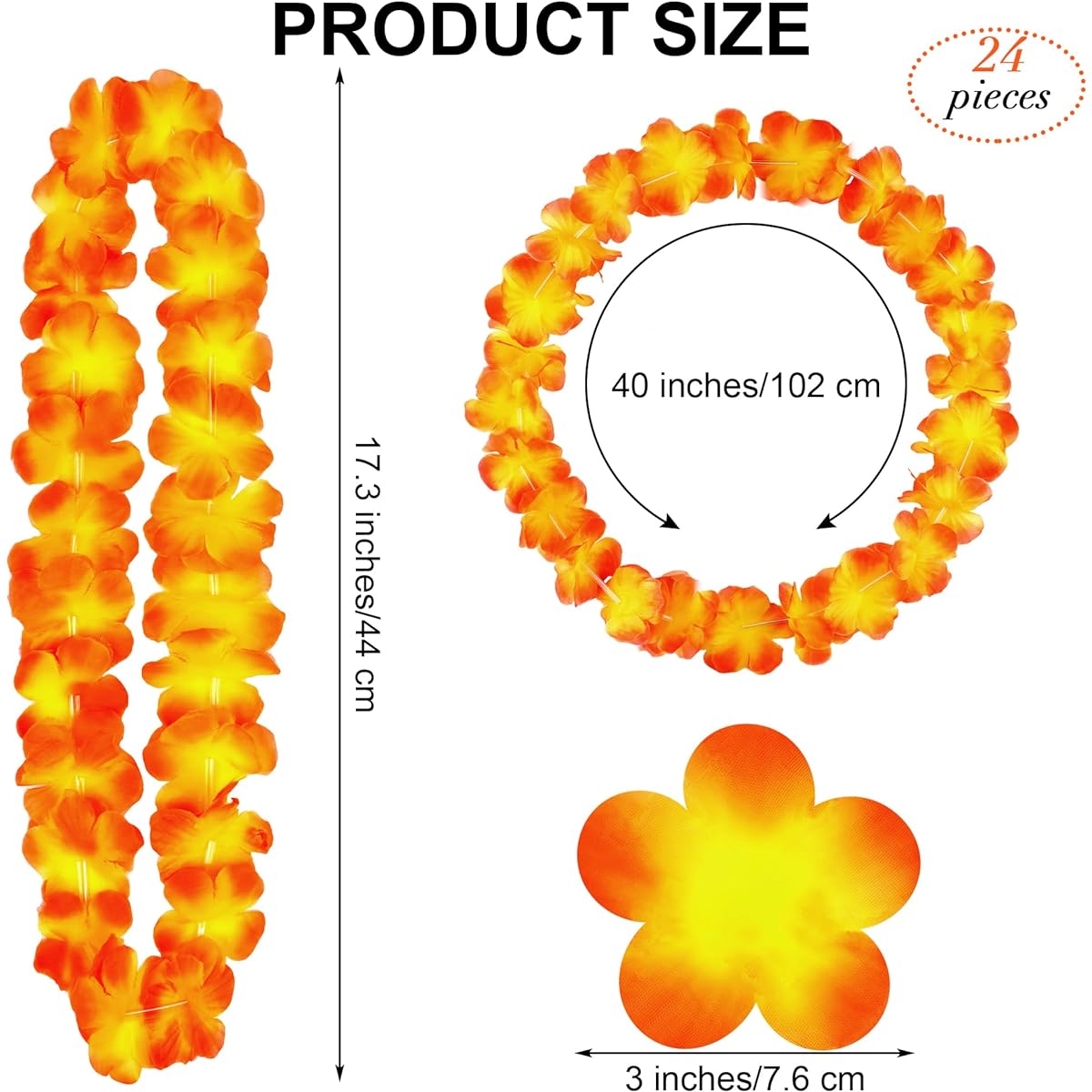 Fovths 500 Pieces Hawaiian Lei Necklace Colorful Tropical Flower Garland Hawaiian Lei Bulk Thick Hawaiian Flower Wreath Hawaiian Theme Party Beach Luau Party Supplies