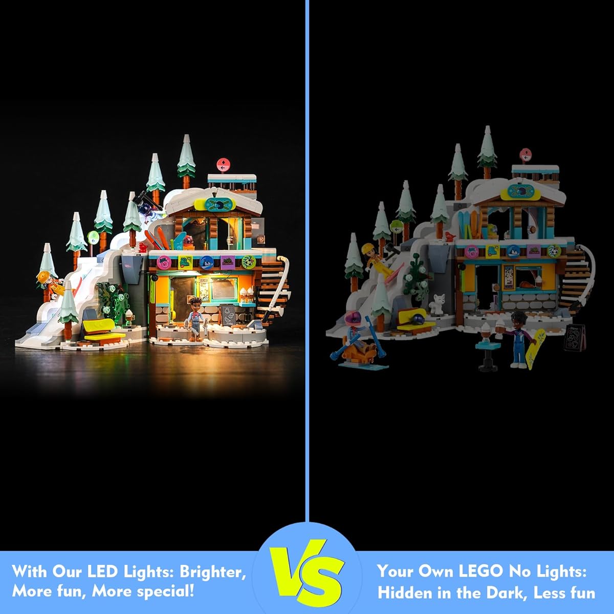 LocoLee LED Light Kit for Lego Holiday Ski Slope Cafe 41756 Music Edition Creative Lighting Set Accessories Compatible with Lego 41756 Building Set (Lights Only, No Model)