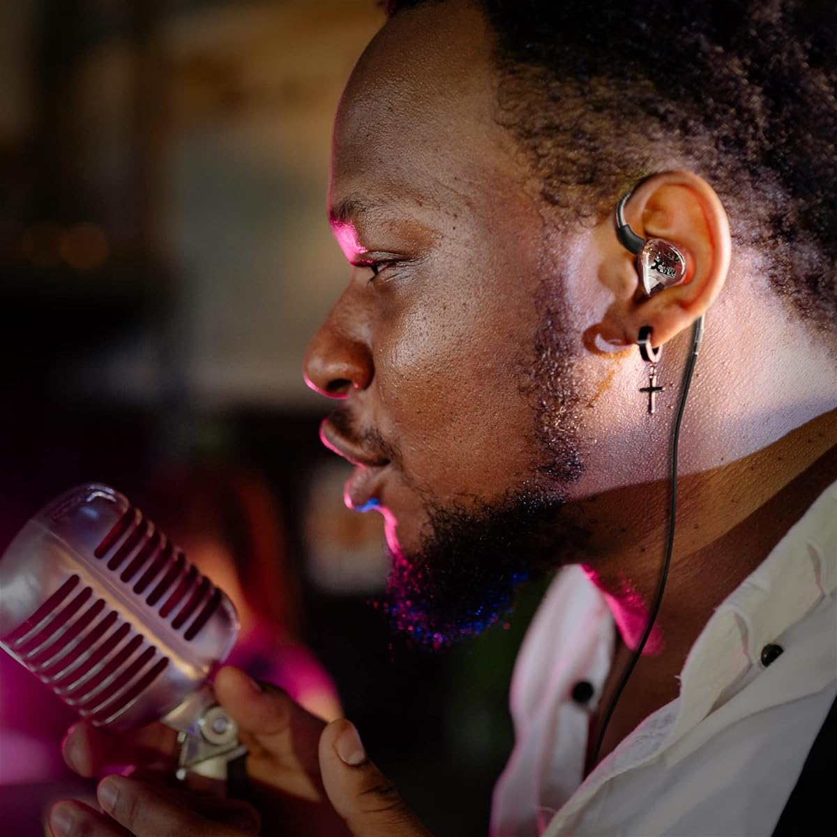 Xvive T9 Dual Balanced Armature Driver In-Ear Monitor Earphones Sound Isolation Clear and Articulated Sound Includes Carry Case and Fit Kit - Clear