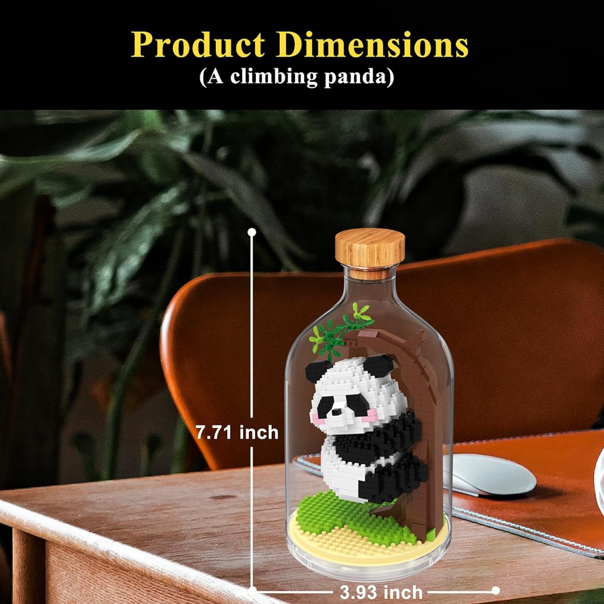 OLTLYUNH Creative Panda Toy Building Set for Adults Mini Animal Friends Set Party Favors Gifts for Kids Animal Lovers Office Home Decoration Building Blocks New Year Birthday Gifts for Boys Girls Ages 6+ (Climbing)