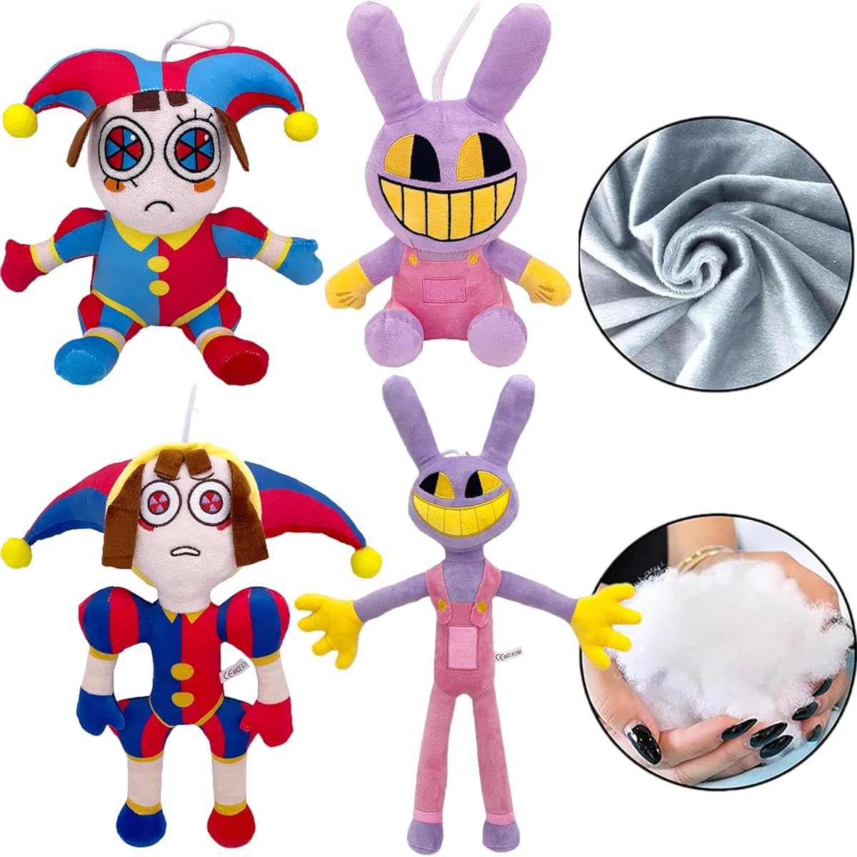 UVRTUW 4 Pack Amazing Digital Circus Plush Toys, Circus Clown Stuffed Animals Toys Cute Animal Figures Dolls for Kids Adults Funny Joker Plush Toys for Boys Girls Birthday
