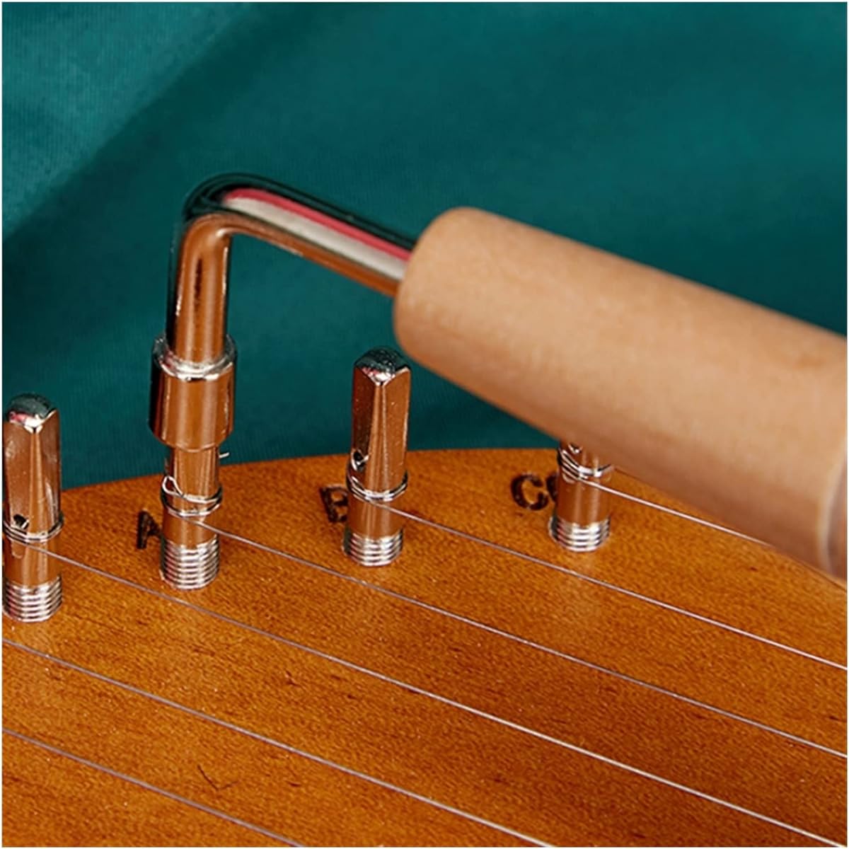 WowZza Lyra Harp 19 String Lyre Harp Wooden Lyre Harp Wood the Moon Harp with Tuning Wrench for Beginners