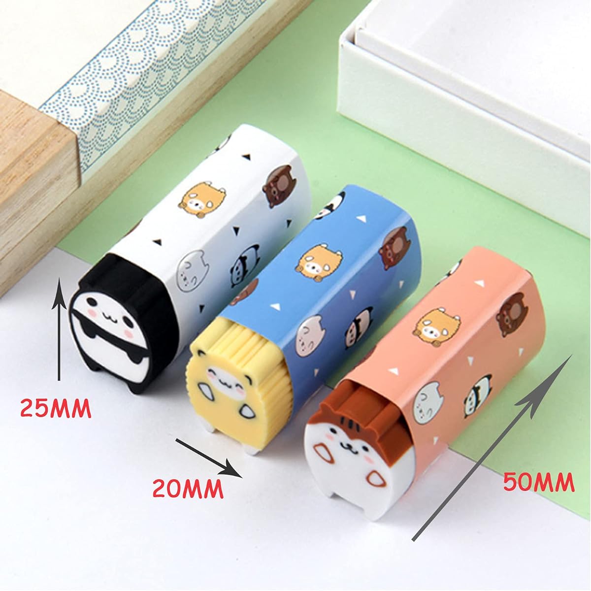 Animal Erasers Desk Pets 12 Pack Long Animal Erasers for Kids Bulk Purchase Pencil Erasers Cute Fun Puzzle Erasers for Students School Supplies Giveaways Gifts Party Favors