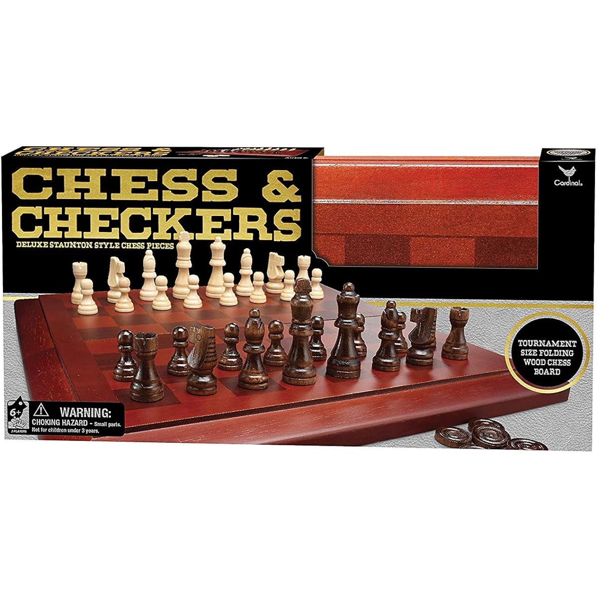 Cardinal Wood Chess Cabinet with Checkers