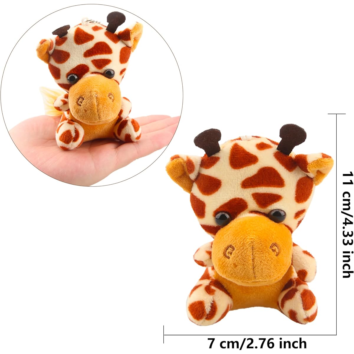 Haconba 24 Pieces Safari Plush Jungle Plush Animal Toy Set Safari Jungle Zoo Theme Party Baby Shower Birthday Children's Day Gift