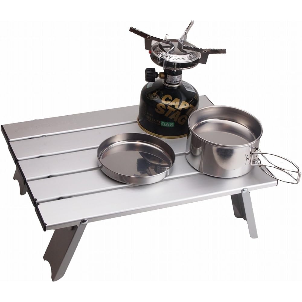 CAPTAIN STAG Outdoor Table Aluminum Roll Table Compact with Case Foldable M-3713/UC-520/UC-582