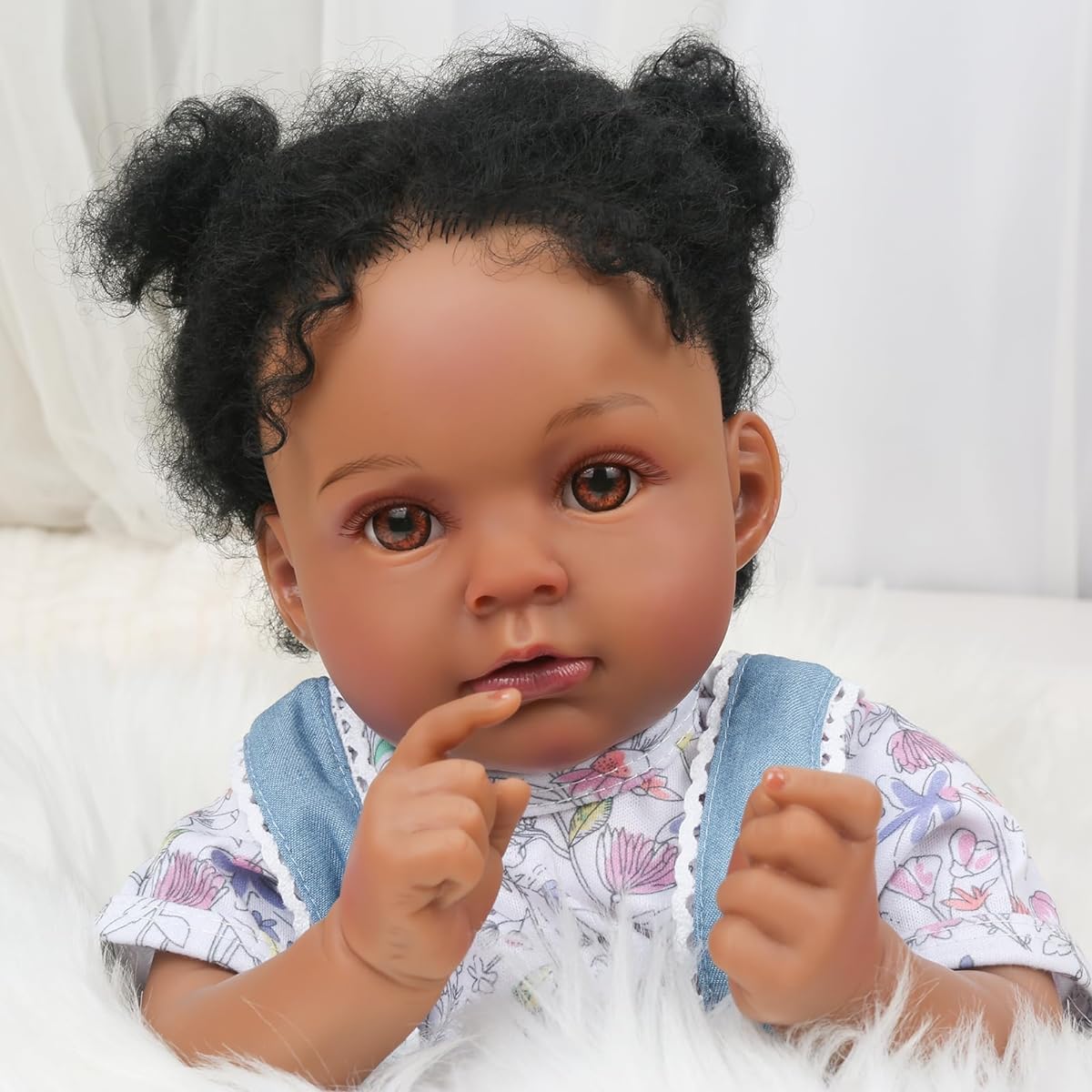 CARANOVO Black Reborn Baby Doll Anna