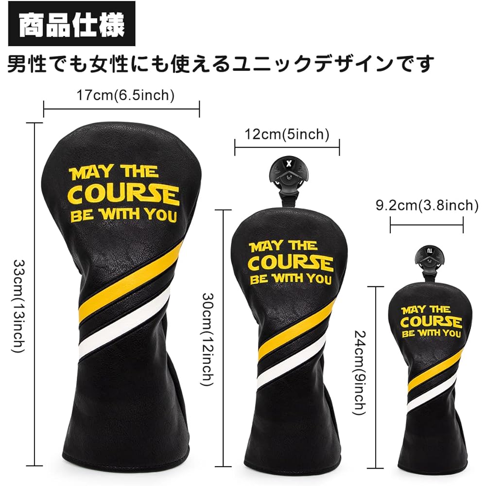 Golf Head Cover Popular Driver Cover Fairway Wood, Utility, Hybrid Mallet Putter Cover Luxury Embroidery Golf Club Set Head Cover Magnetic Closure