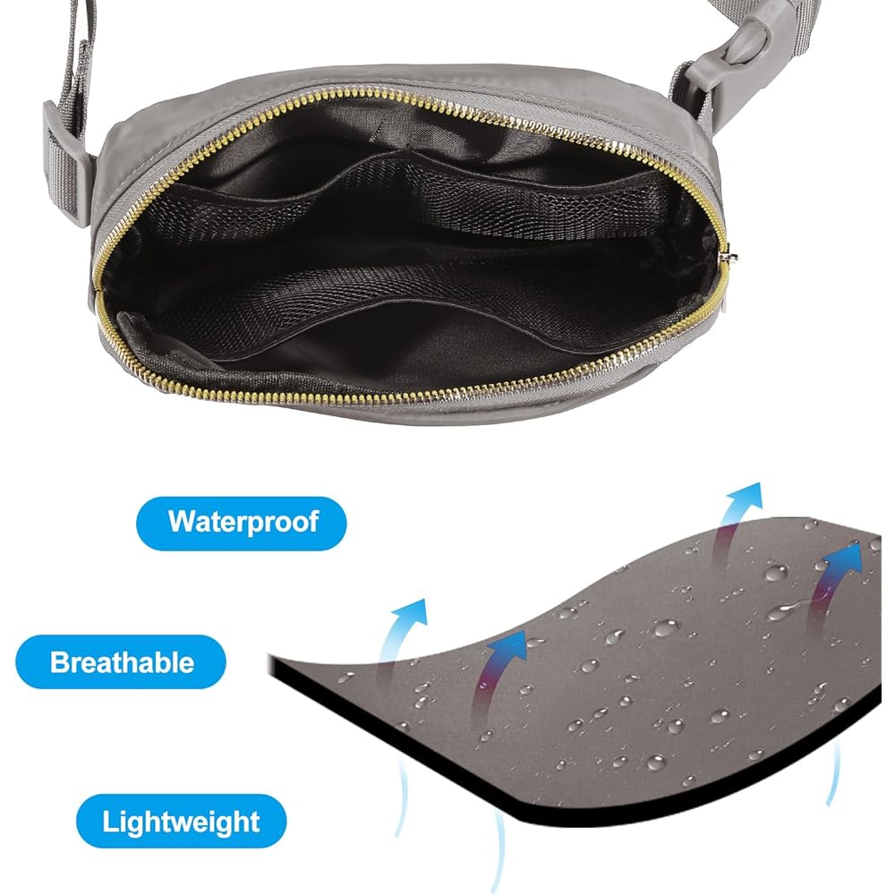 PATIKIL Fanny Pack Waterproof Belt Bag Men & Women Adjustable Crossbody Bag Waist Bag for Running Travel Workout Dark Gray