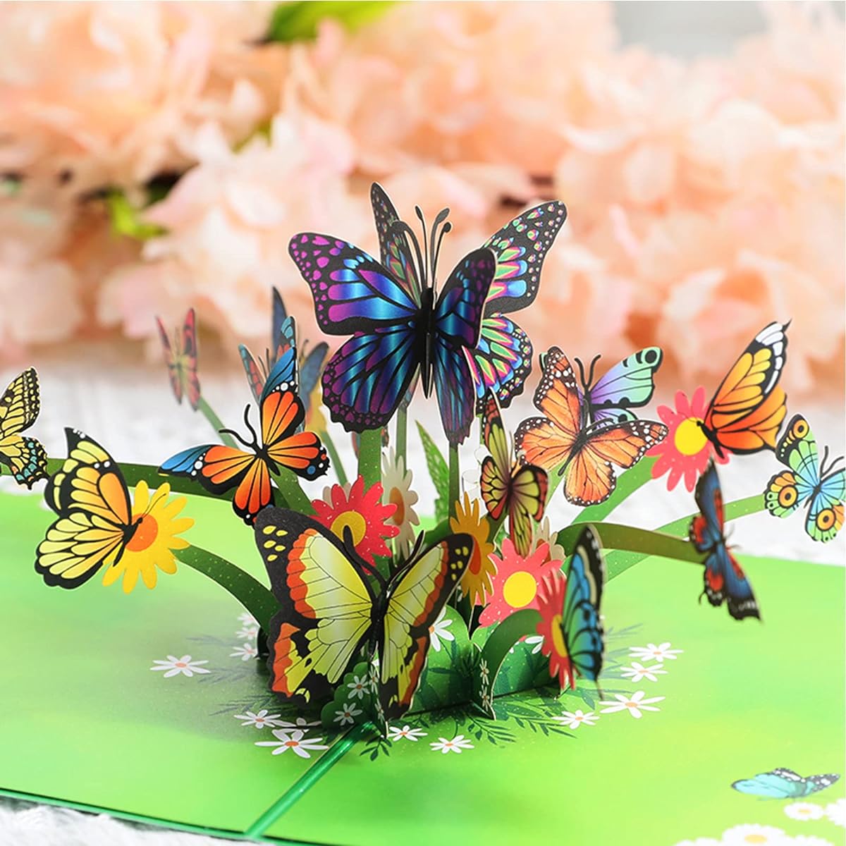 3D Pop Up Butterfly Cards, Butterfly Greeting Paper Cards with Note Cards and Envelopes, Handmade Gift Cards for Valentine's Day/Anniversary/Thank You/Get Well/Animal Pop Up Birthday Cards for Kids