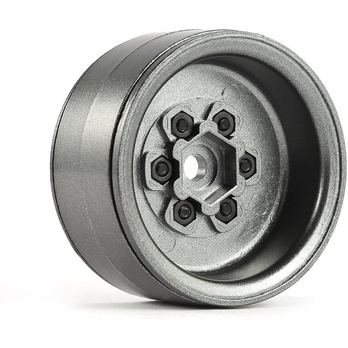 LAFEINA 4pcs 1.9inch RC Metal Wheel Rims for 1/10 RC Rock Crawler Car Axial SCX10 RC4WD D90 CC01, Grey