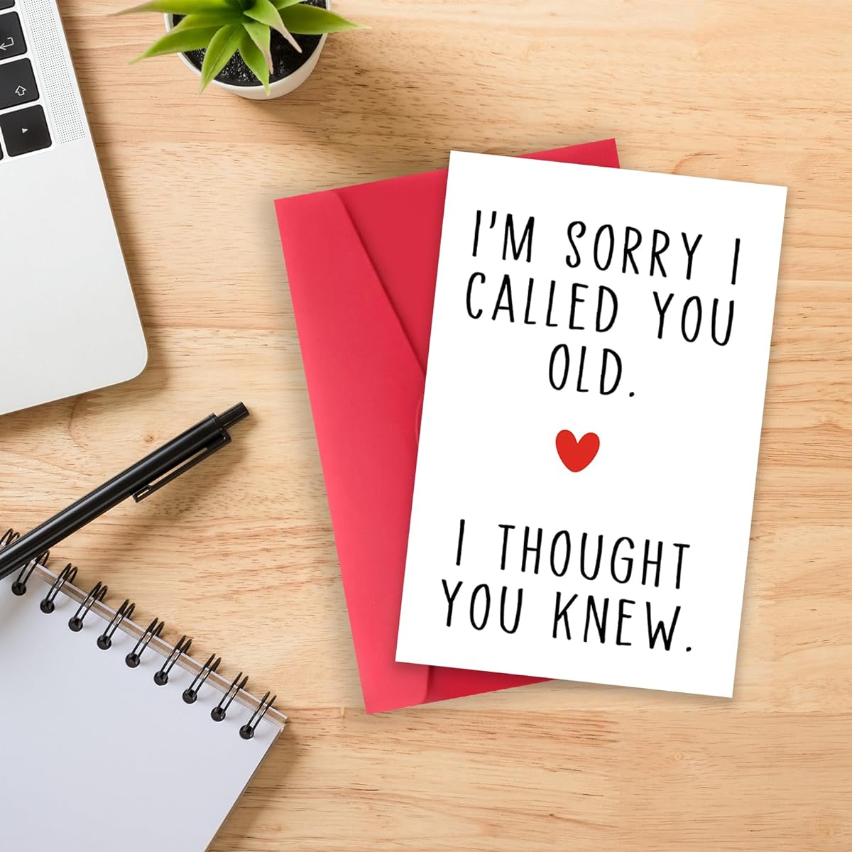 Missonemi Funny Birthday Card - I'm Sorry I Called You Old Bday Greeting Card for Men and Women, Humorous Birthday Gift for Dad, Mom - Recyclable Paper with Envelope