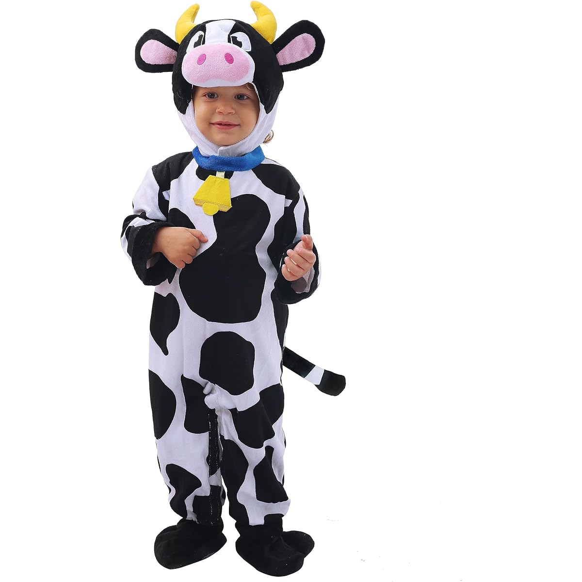 Spooktacular Creations Dairy Cow Costume with Milking Bucket for Toddlers and Kids Halloween Farm Party Dress Up