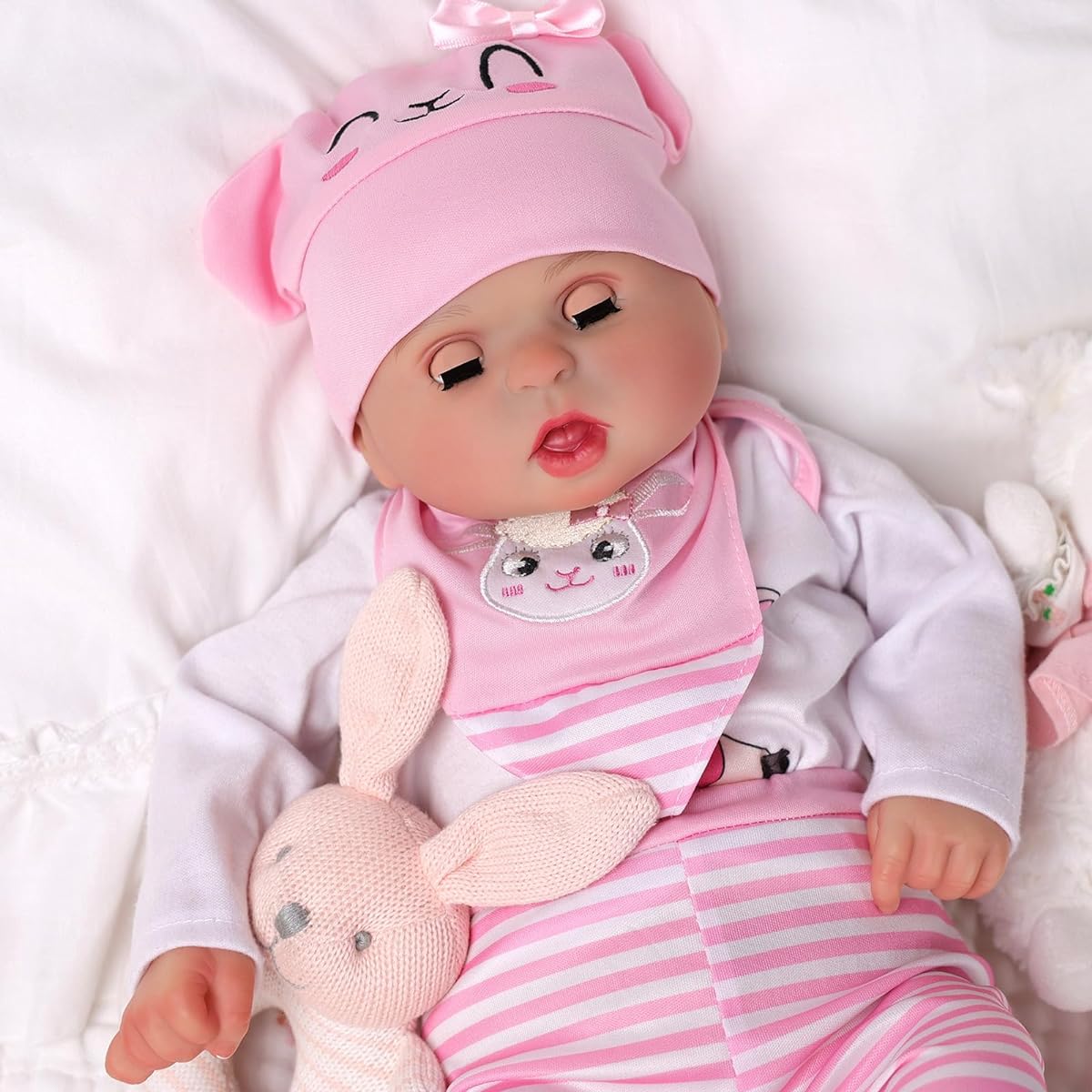 BABESIDE Realistic Baby Doll Eyes Open & Closed Baby Lin 20 Inch Reborn Doll with Toy Accessories Gift Set for Boys Girls Kids Ages 3+