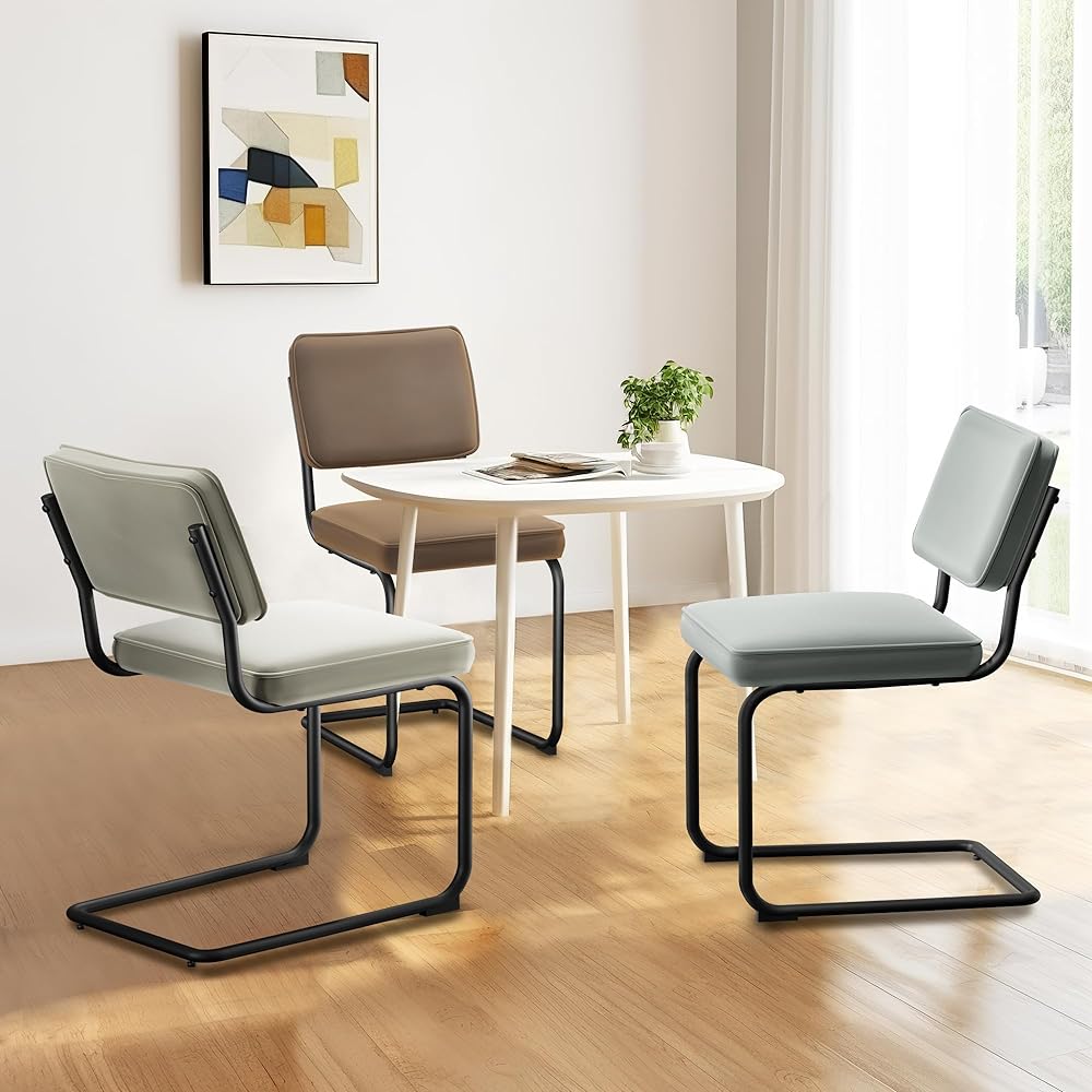 GOQRAQ Dining Chair Stool Set of 2 Velvet Fabric Cushion Load Capacity 120KG Available in 3 Colors Backrest Elasticity (Dining Chair, Gray)