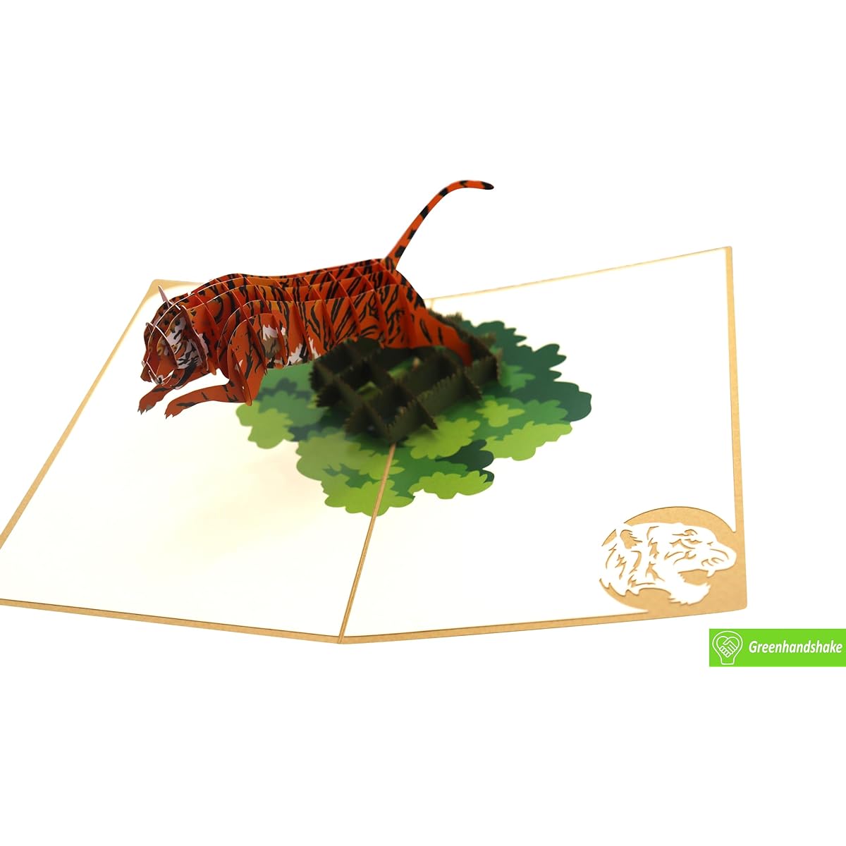 Tiger, Pop Up Cards for Animal Lovers, 3D Pop Up Greeting Cards, Birthday, Valentine's Day, Mother's Day, Spring, Father's Day, Graduation, Wedding, Anniversary, Thank You, Healing, Any Occasion, 7" x 5"