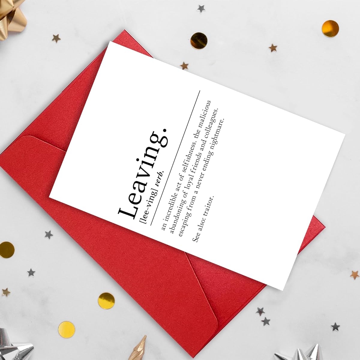 MOCO PAPER Funny New Job Retirement Cards, Definition of Retirement, Job Farewell Cards, Good Luck Cards, Colleague Retirement Cards, Colleague New Job Cards