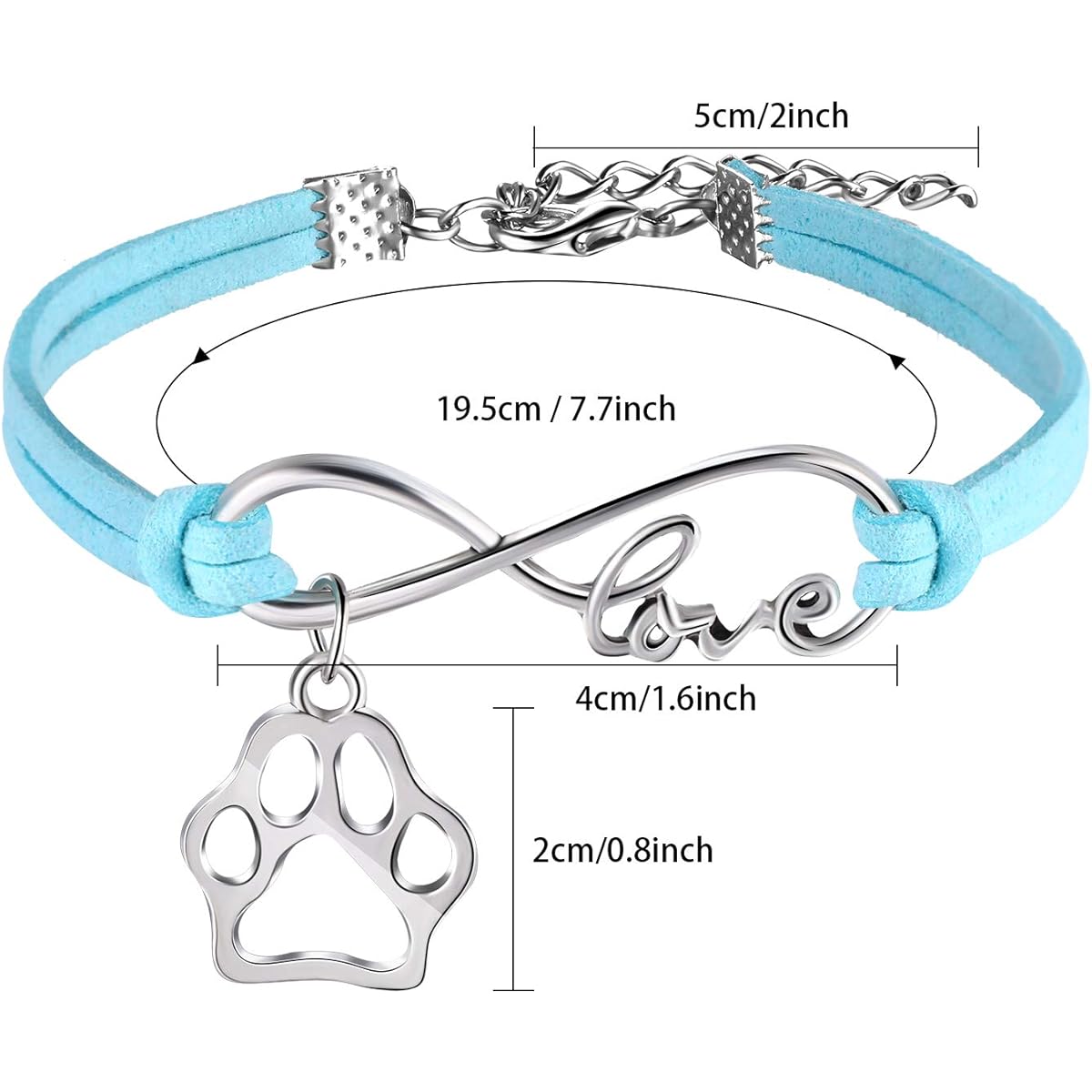 Blulu 15 Pack Paw Print Bracelets for Kids and Adults Adjustable Charm Bangle Bracelets for Puppies, Dogs, Cats, Animal Themed Party Favors (Multicolor)