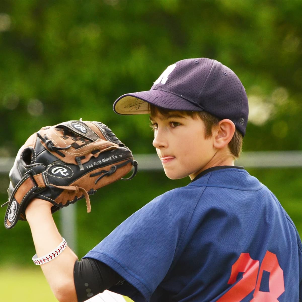 36 Pieces Baseball Silicone Wristband Bracelets – Sports Party Favors Gifts Supplies Decorations