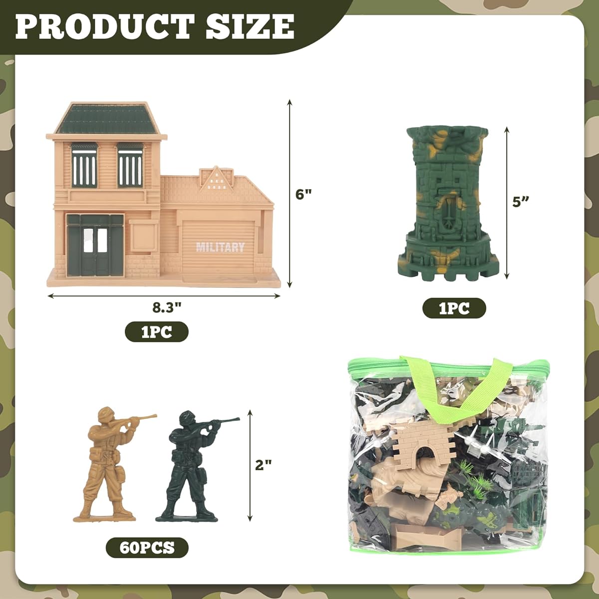 Three Otters 210 Pieces Army Men Military Set Army Men Action Figures Army Soldiers Plastic Toys Army Soldier Playset Boys Christmas Birthday Gift