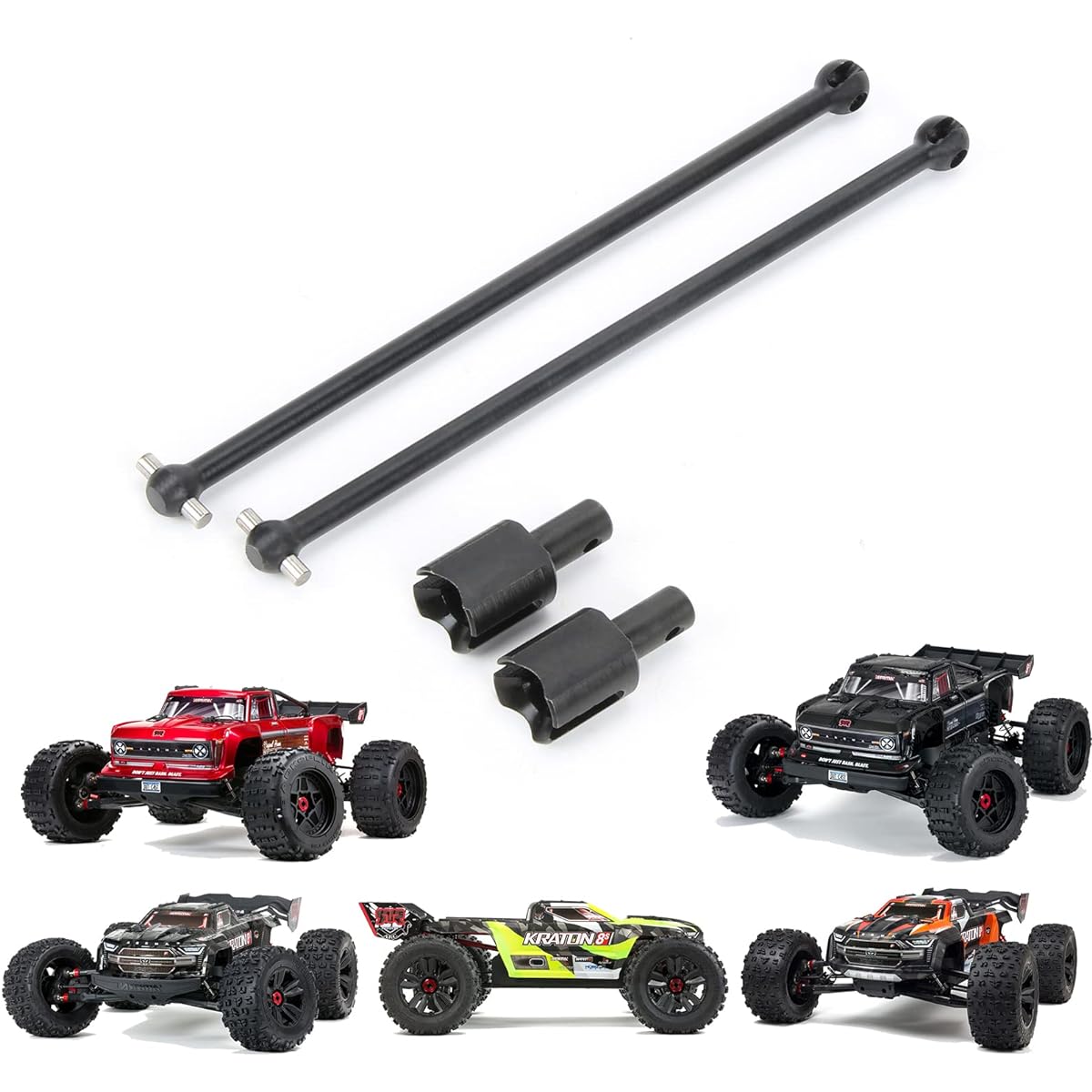 RCAWD 1/5 ARRMA Kraton & Outcast 8S Driveshaft 182mm Dogbone (6mm Bold) & Diff Outdrive & 4mm Pin Upgrade Hop-up Parts #ARA310926#ARA31091 Black
