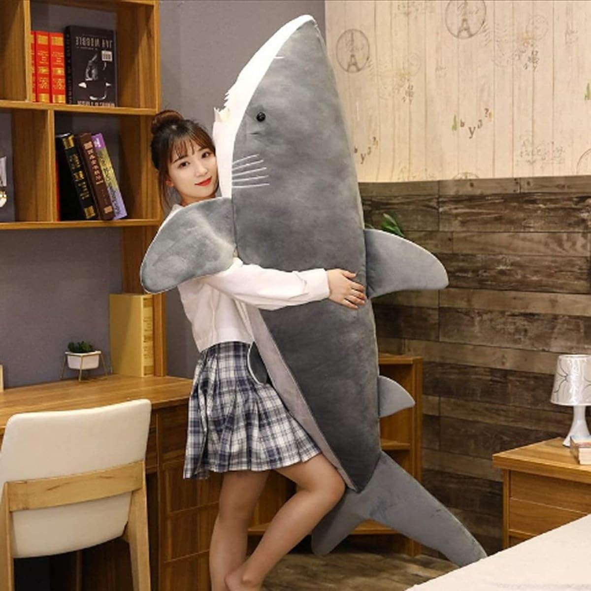Extra large shark stuffed animal, shark stuffed animal, large shark body pillow, fluffy, fish body pillow, shark