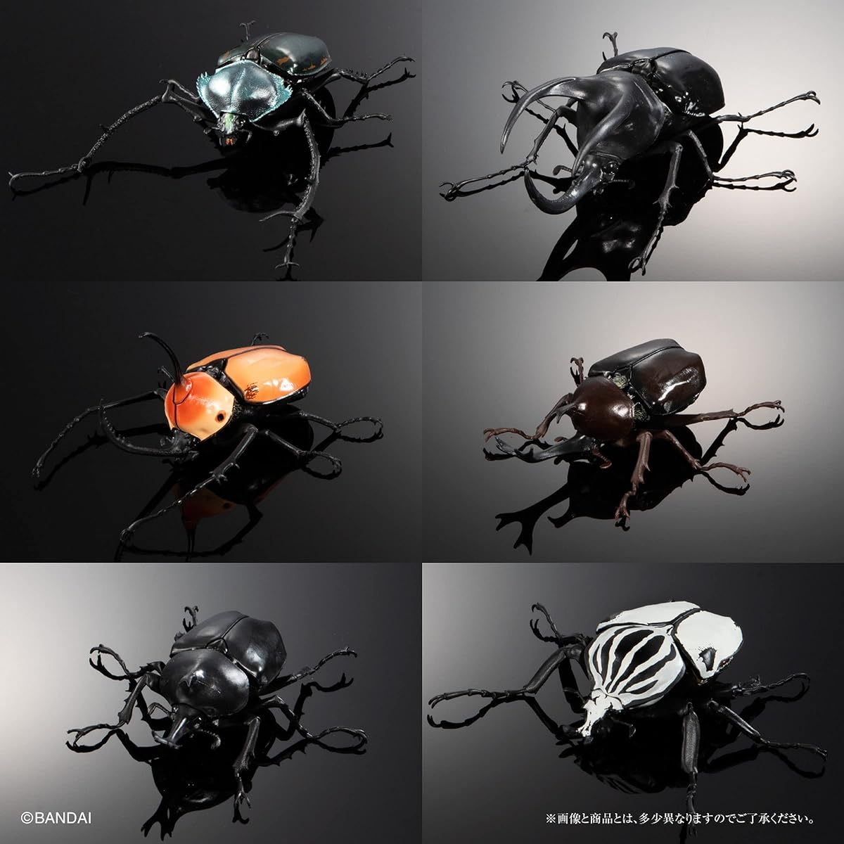 Living Creatures Encyclopedia Rhinoceros Beetle 04 x 6 types set *Rare included Full set Gachapon Capsule toy