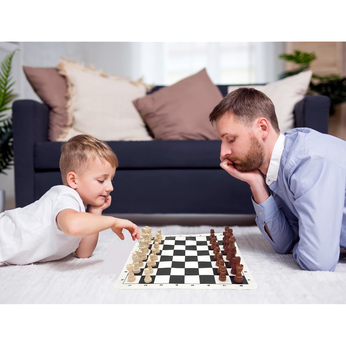Board Game Set Wooden Chess Board Set for Adults and Kids with Extra Queen Pieces & Storage Bag